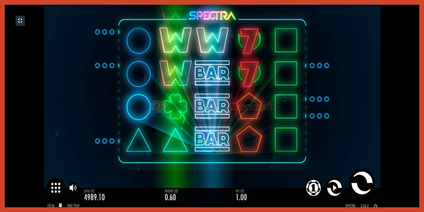 ภาพหน้าจอของสล็อต: Spectra ไม่มีเงินฝาก, ตัวเลข - 5