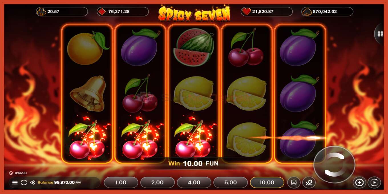 Slot screenshot: Spicy Seven 20 no deposit, number - 3