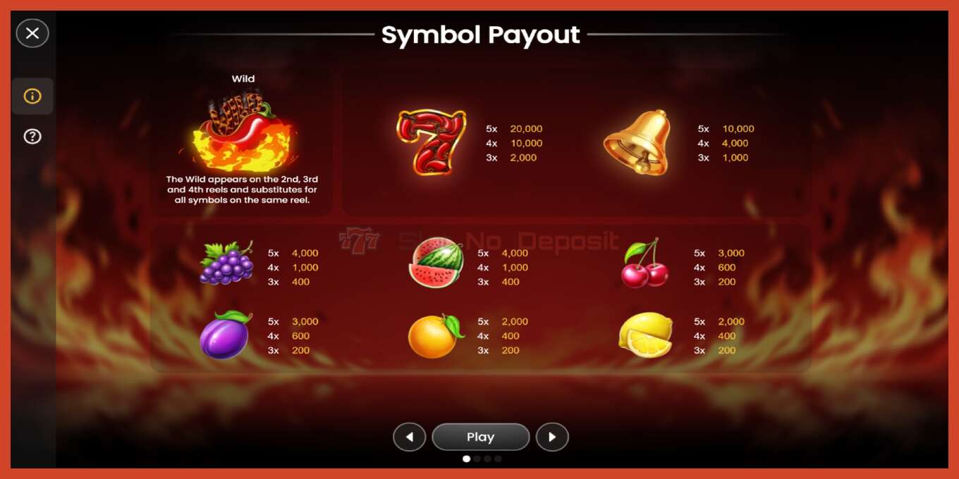 Slot screenshot: Spicy Seven 20 no deposit, number - 5