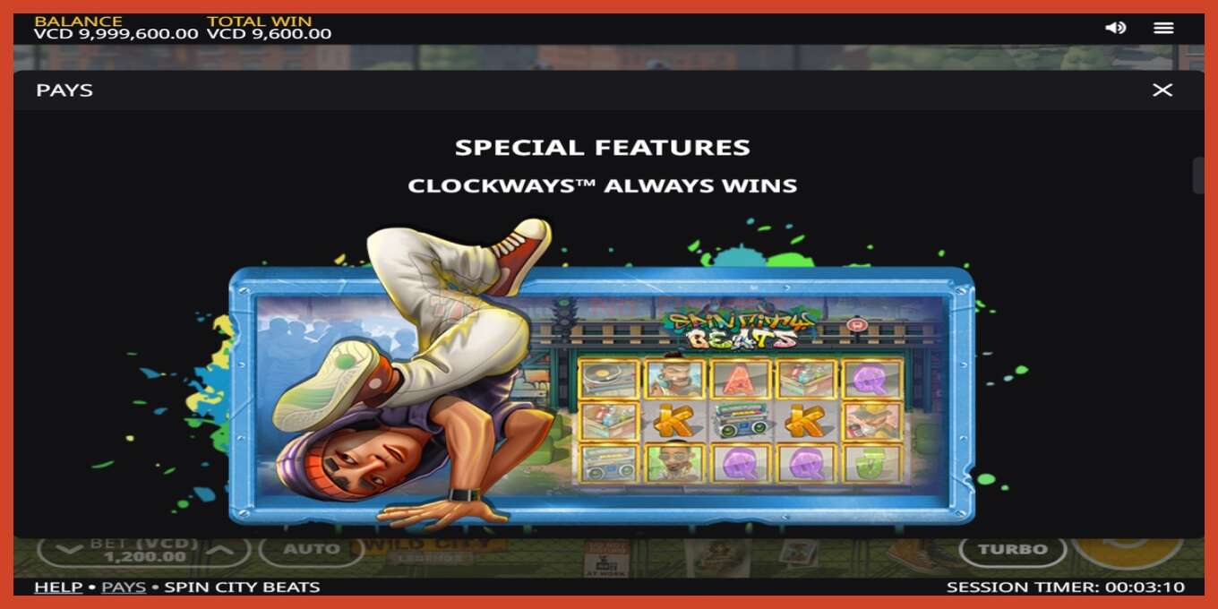 Slot screenshot: Spin City Beats no deposit, number - 4