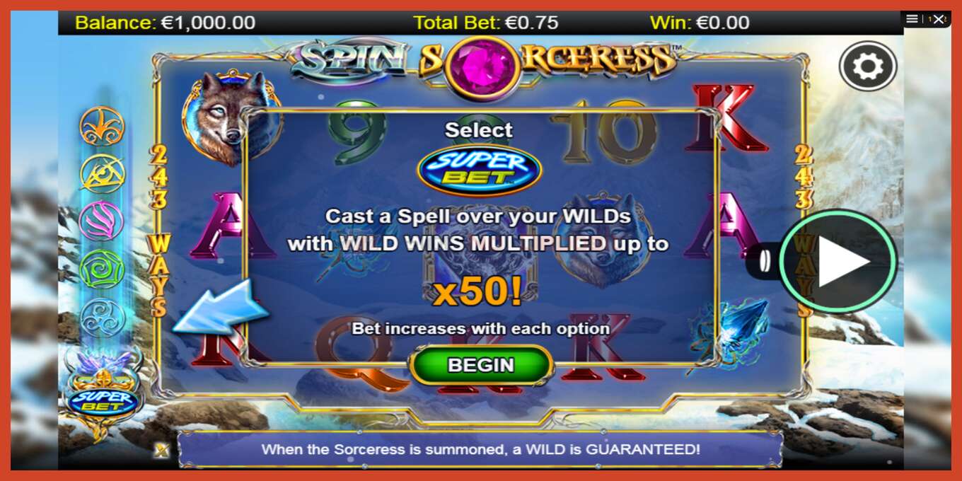 Slot screenshot: Spin Sorceress no deposit, number - 1