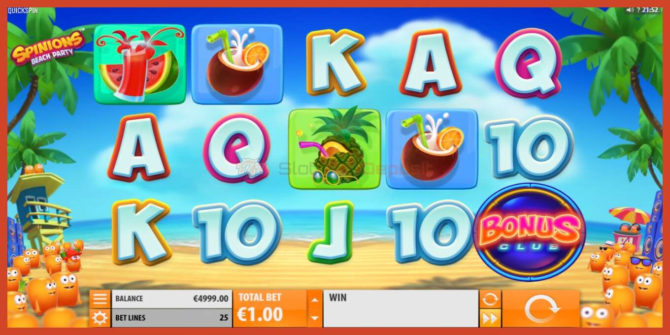 Slot screenshot: Spinions Beach Party no deposit, number - 2