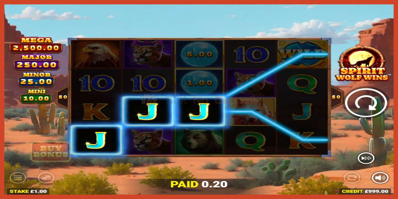 Slot screenshot: Spirit Wolf Wins no deposit, number - 3