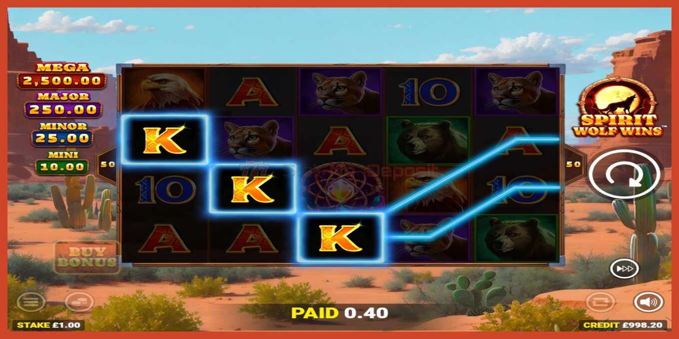 Slot screenshot: Spirit Wolf Wins no deposit, number - 4