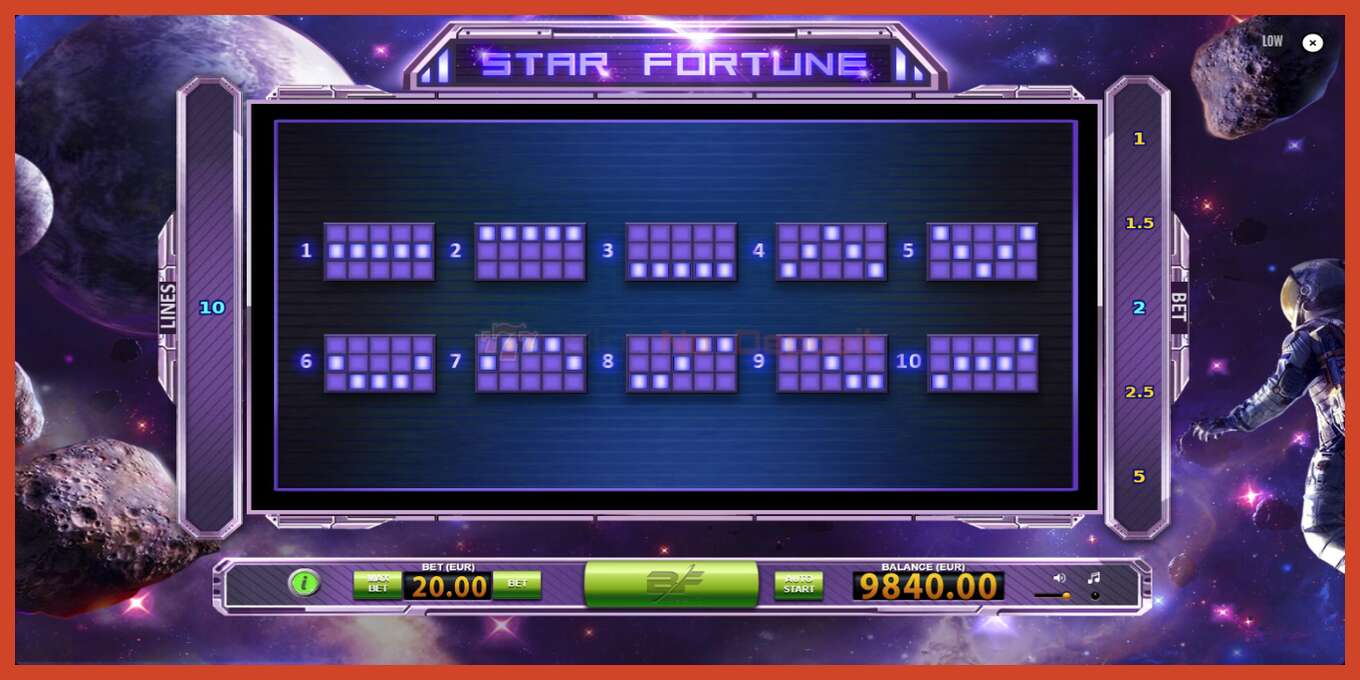 Slot screenshot: Star Fortune no deposit, number - 7