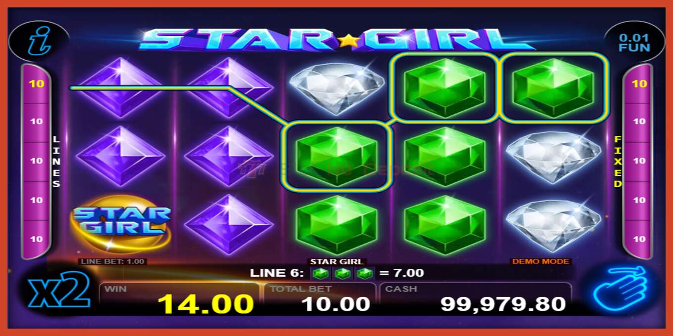 Slot screenshot: Star Girl no deposit, number - 5