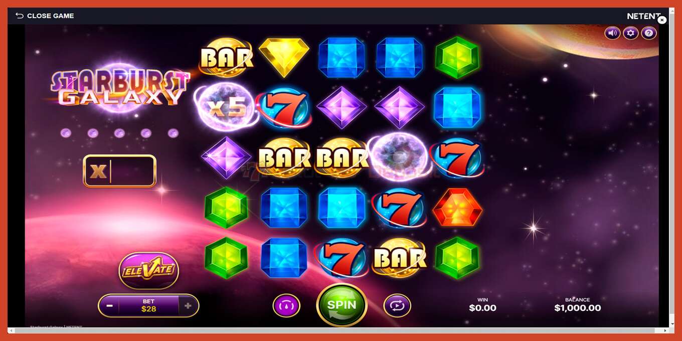 Slot screenshot: Starburst Galaxy no deposit, number - 1