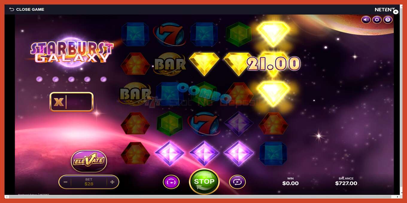 Slot screenshot: Starburst Galaxy no deposit, number - 3