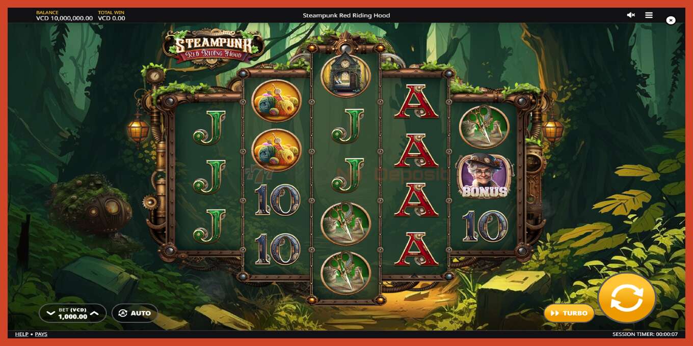 Slot screenshot: Steampunk Red Riding Hood no deposit, number - 2