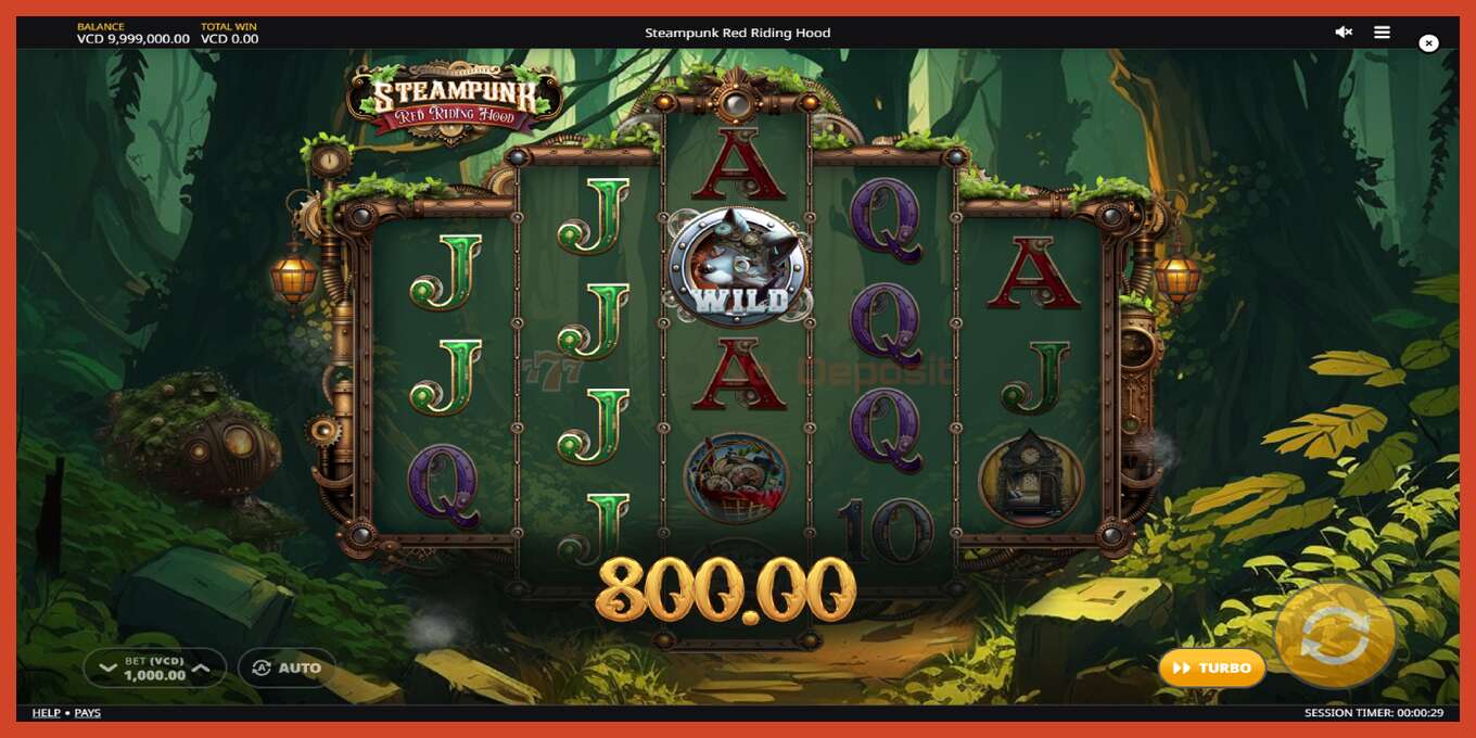 Slot screenshot: Steampunk Red Riding Hood no deposit, number - 3