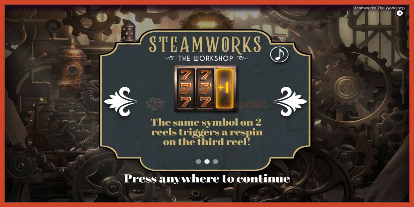 Slot screenshot: Steamworks - The Workshop nincs letét, szám - 1