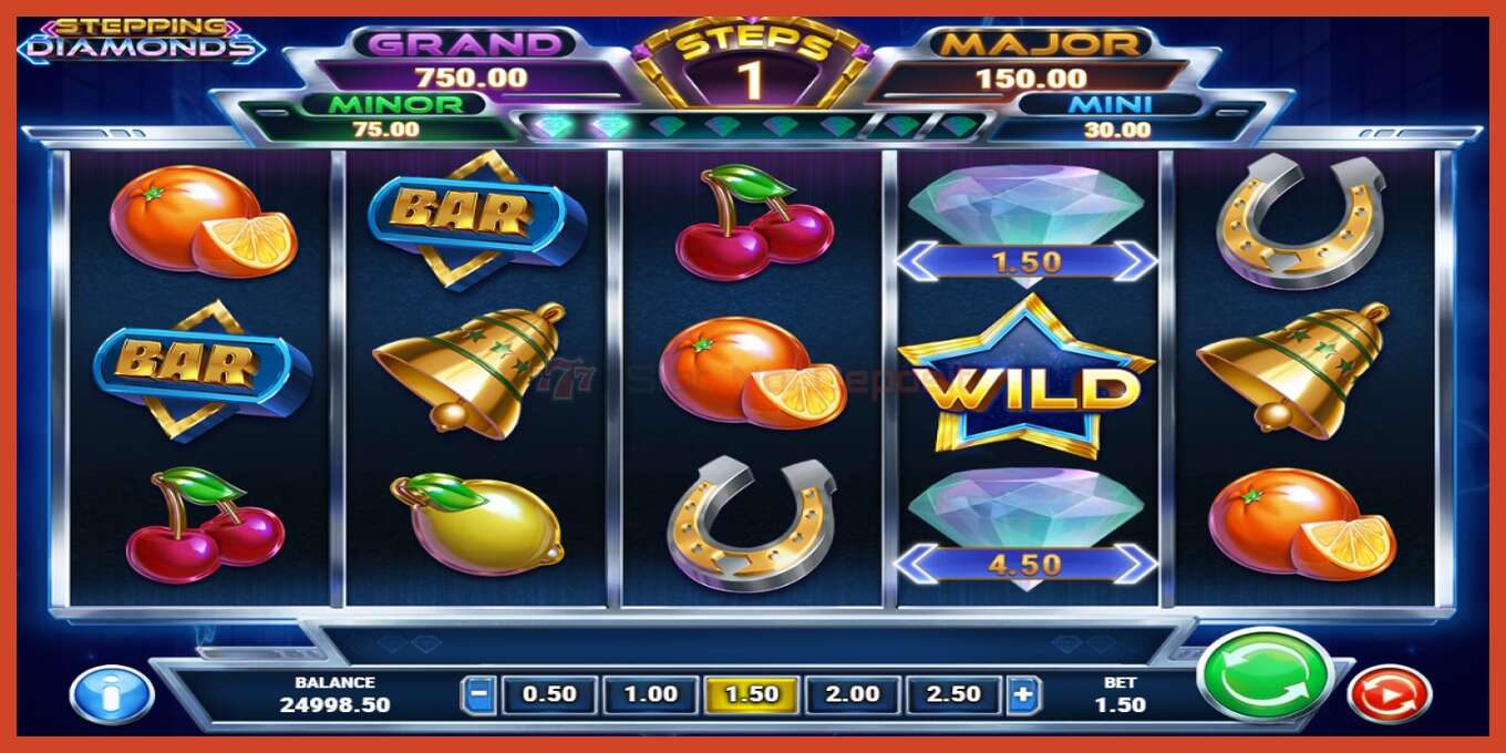 Slot screenshot: Stepping Diamonds bez depozita, broj - 3