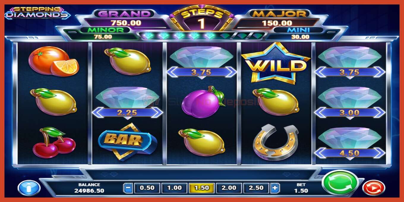 Slot screenshot: Stepping Diamonds bez depozita, broj - 4