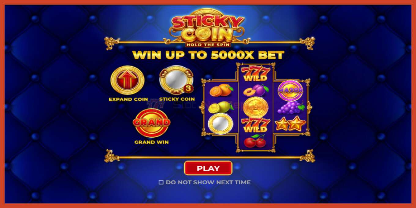 Slot screenshot: Sticky Coin: Hold the Spin no deposit, number - 1