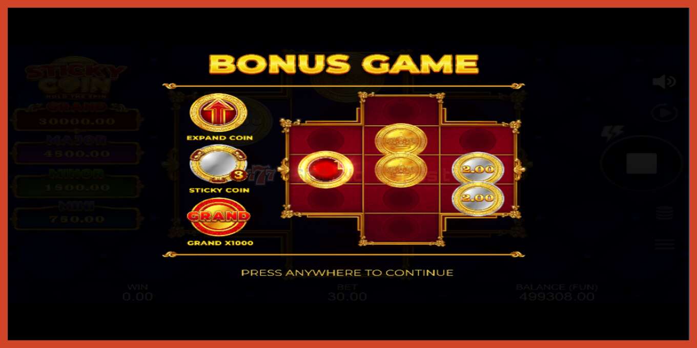 Slot screenshot: Sticky Coin: Hold the Spin no deposit, number - 3