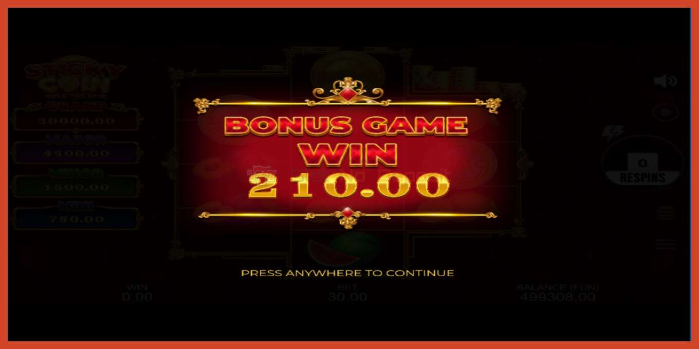 Slot screenshot: Sticky Coin: Hold the Spin no deposit, number - 4