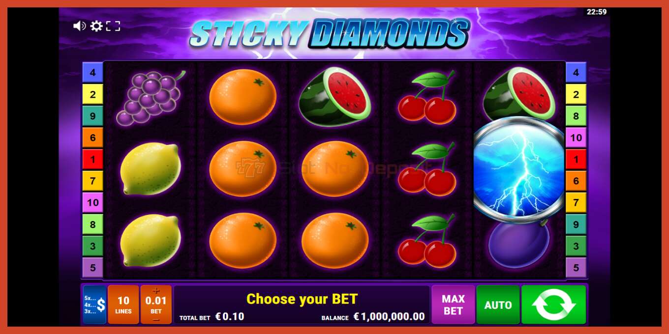 Slot screenshot: Sticky Diamonds no deposit, number - 1