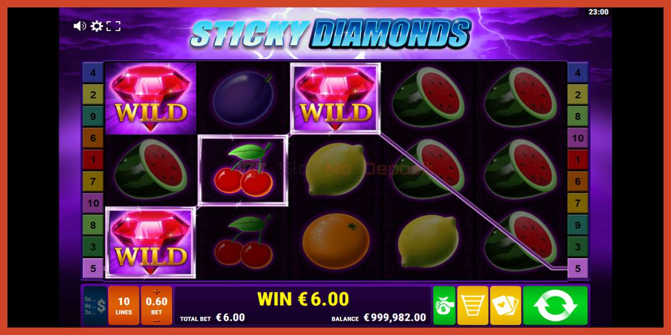 Slot screenshot: Sticky Diamonds no deposit, number - 2