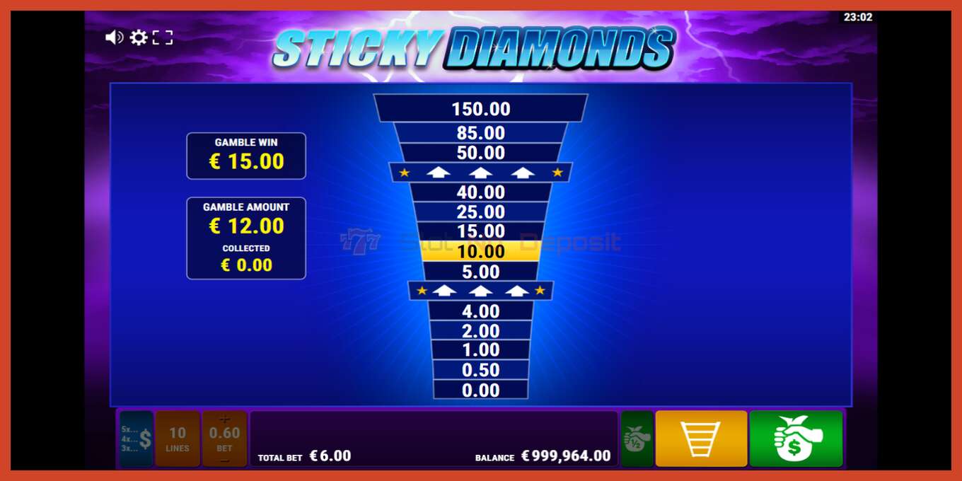 Slot screenshot: Sticky Diamonds no deposit, number - 4