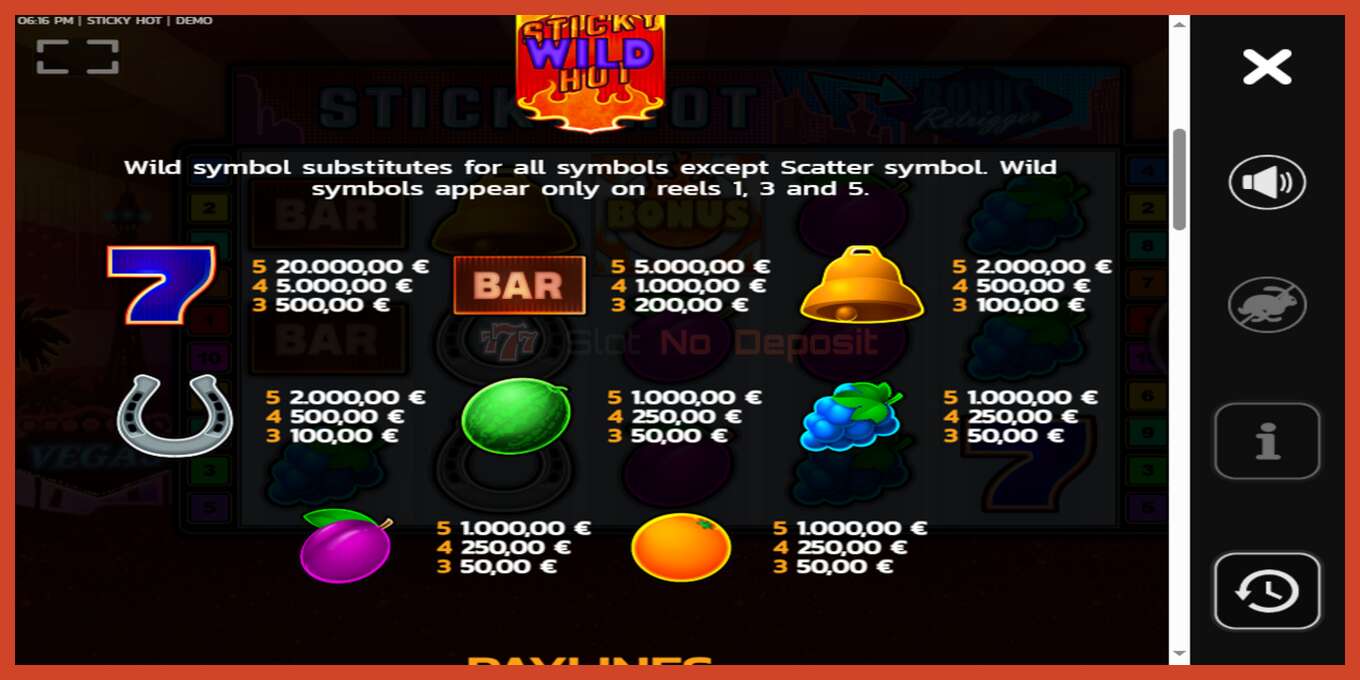 Slot screenshot: Sticky Hot no deposit, number - 4