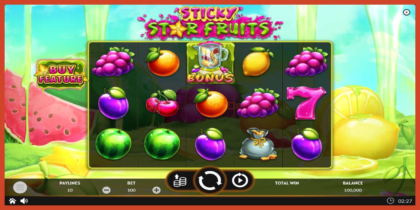 Slot screenshot: Sticky Star Fruits bez depozita, broj - 2