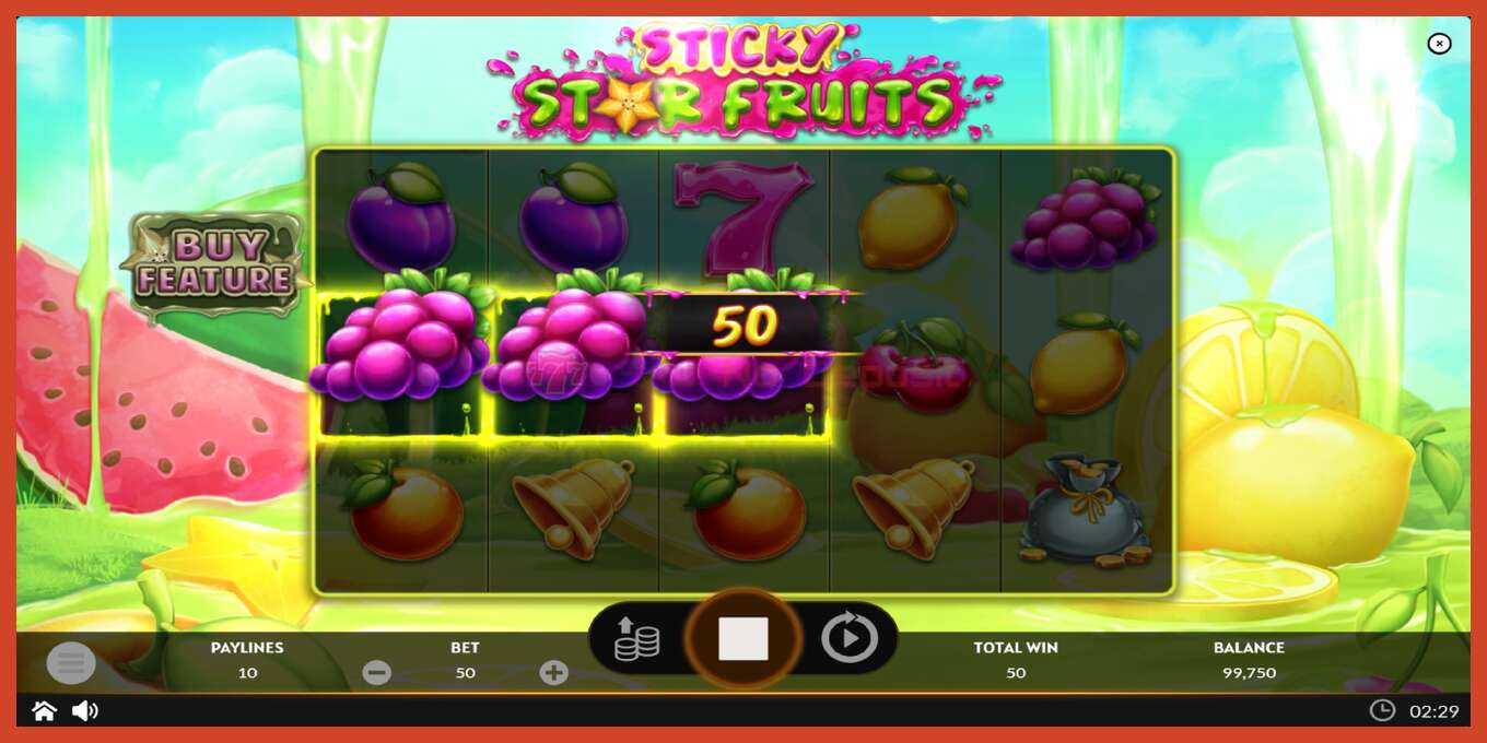 Slot screenshot: Sticky Star Fruits bez depozita, broj - 3