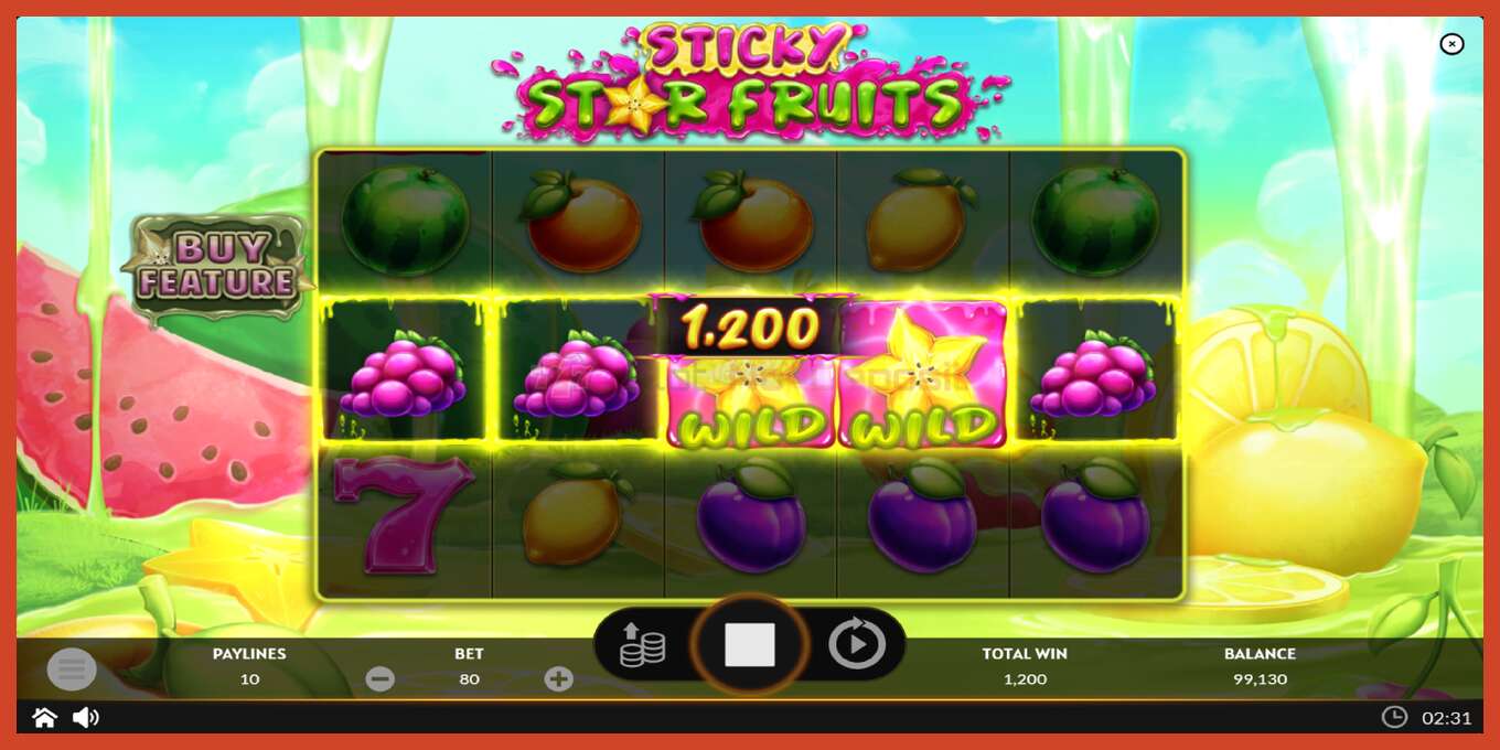 Slot screenshot: Sticky Star Fruits bez depozita, broj - 4