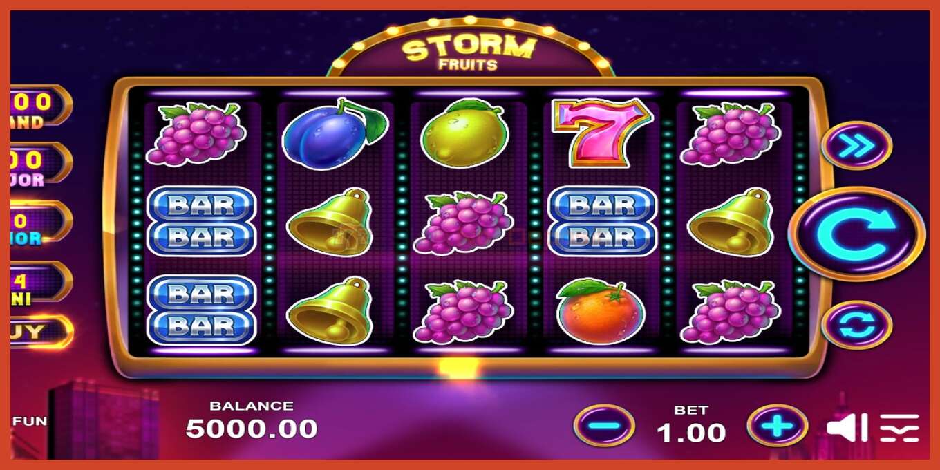 Slot screenshot: Storm Fruits no deposit, number - 1