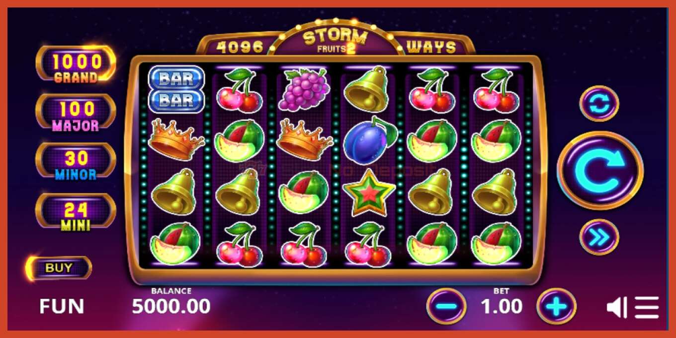 Slot screenshot: Storm Fruits 2 no deposit, number - 1