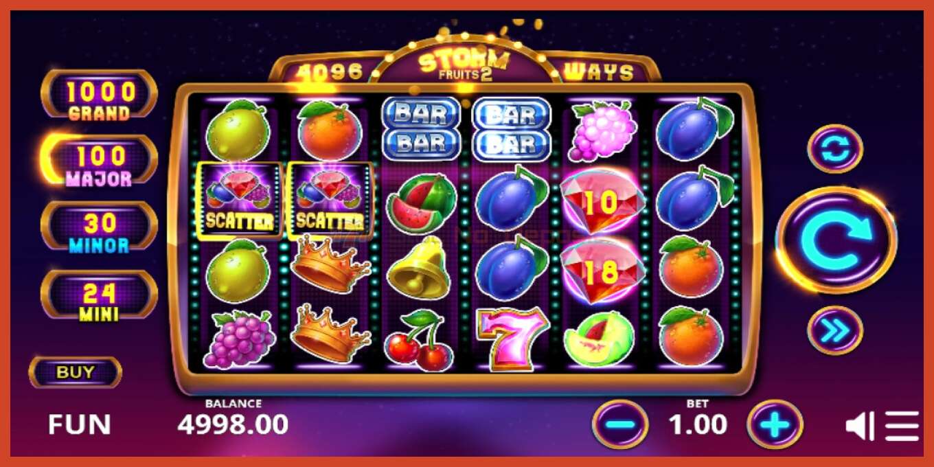 Slot screenshot: Storm Fruits 2 no deposit, number - 2