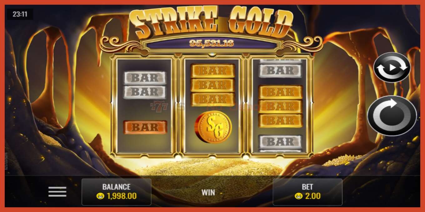 Slot screenshot: Strike Gold no deposit, number - 1