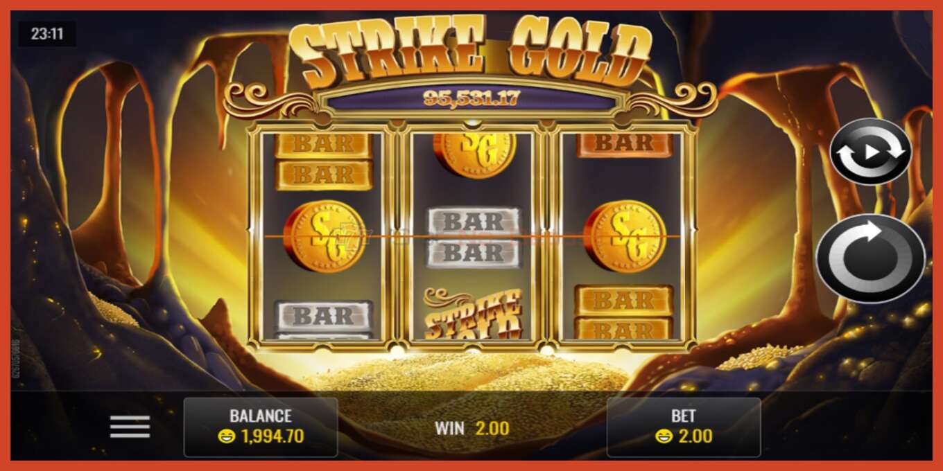 Slot screenshot: Strike Gold no deposit, number - 2