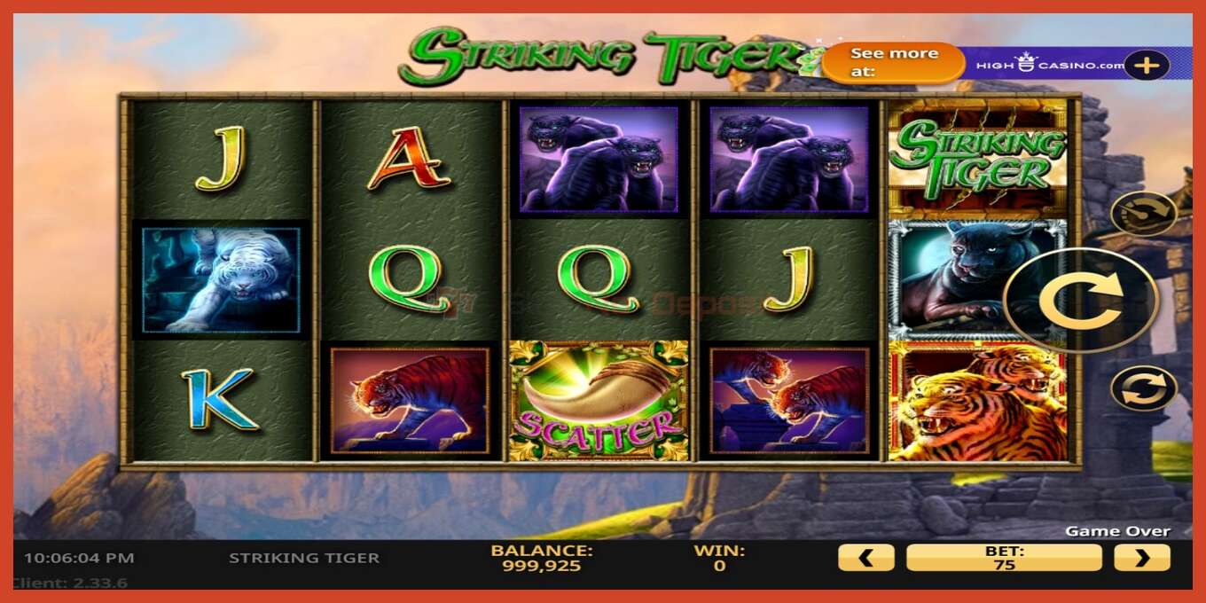 Slot screenshot: Striking Tiger no deposit, number - 1