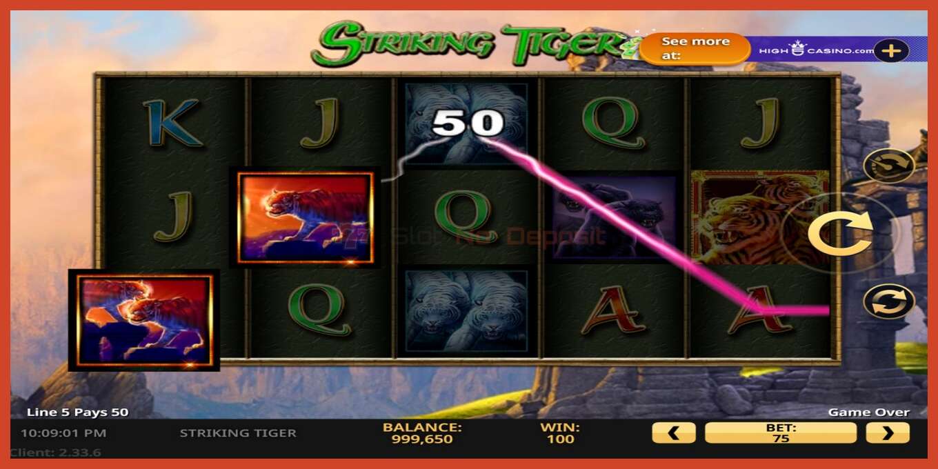 Slot screenshot: Striking Tiger no deposit, number - 2