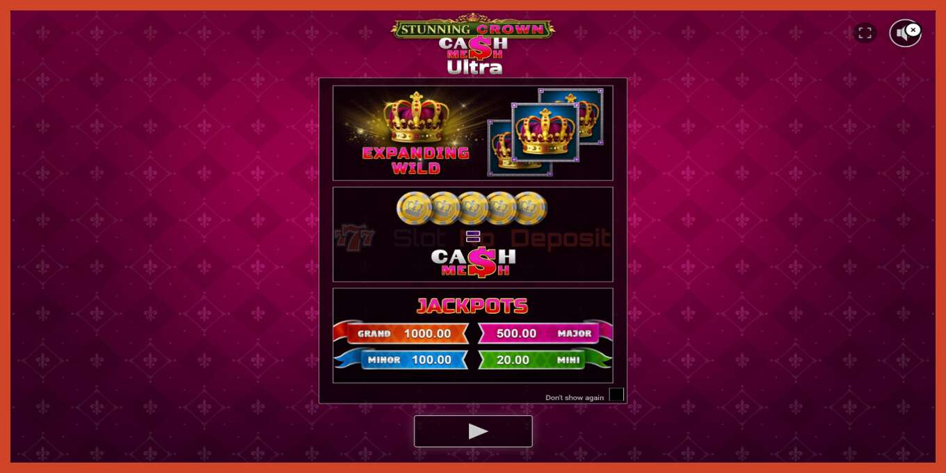 Slot screenshot: Stunning Crown Cash Mesh Ultra bez depozita, broj - 1