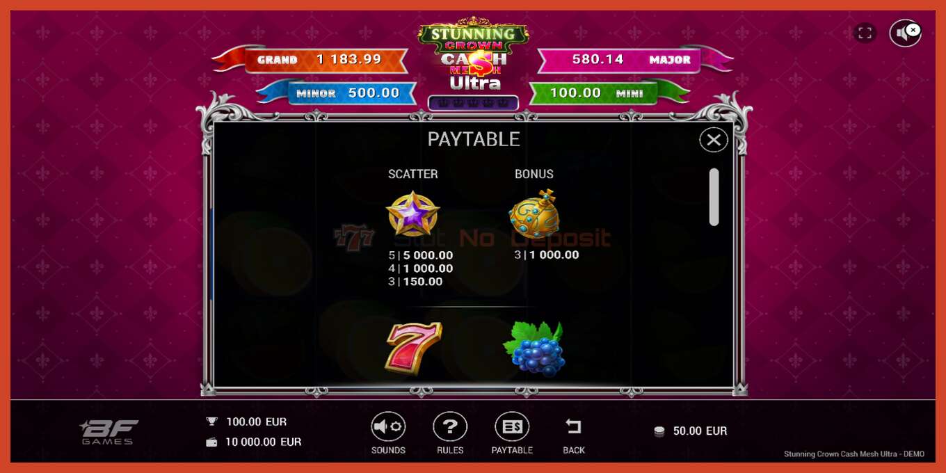 Slot screenshot: Stunning Crown Cash Mesh Ultra bez depozita, broj - 5