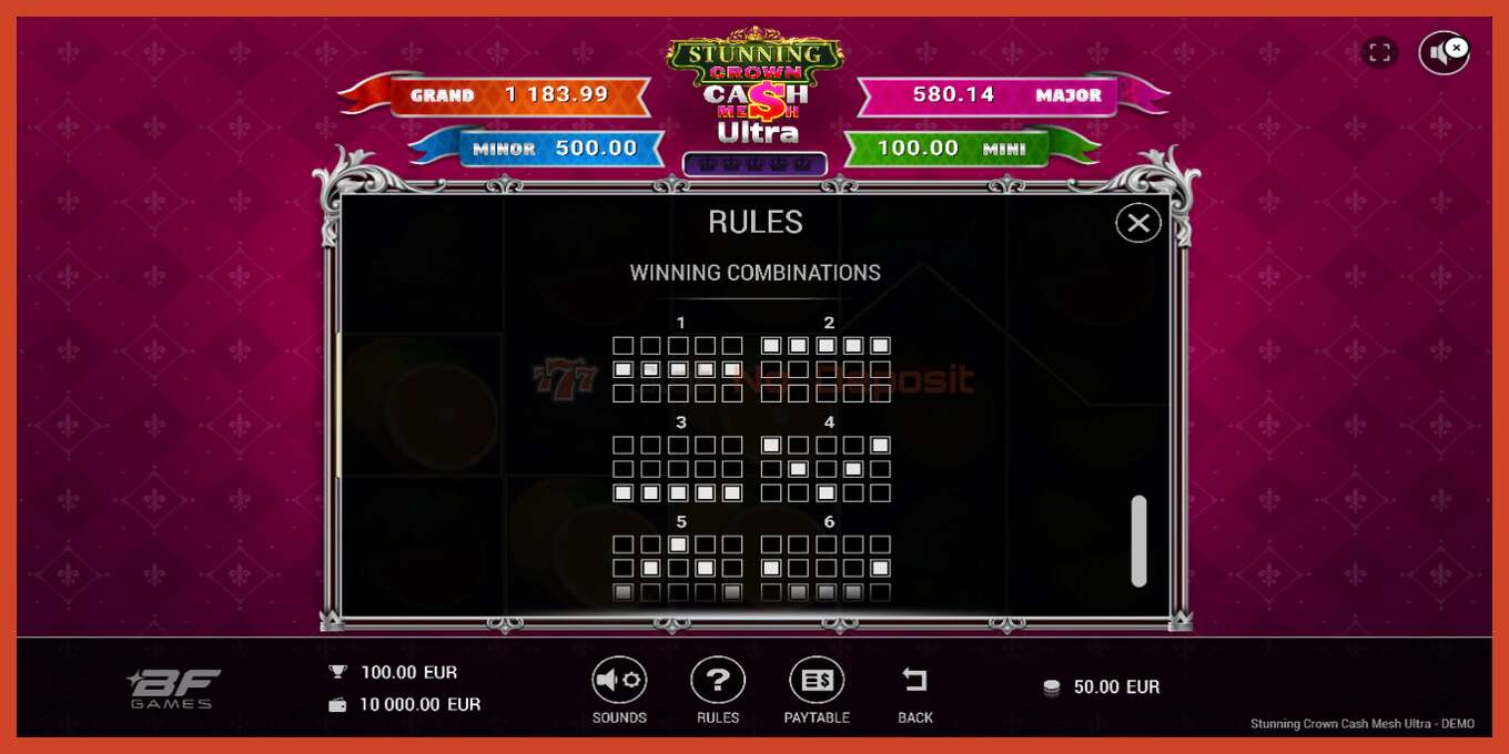 Slot screenshot: Stunning Crown Cash Mesh Ultra bez depozita, broj - 7