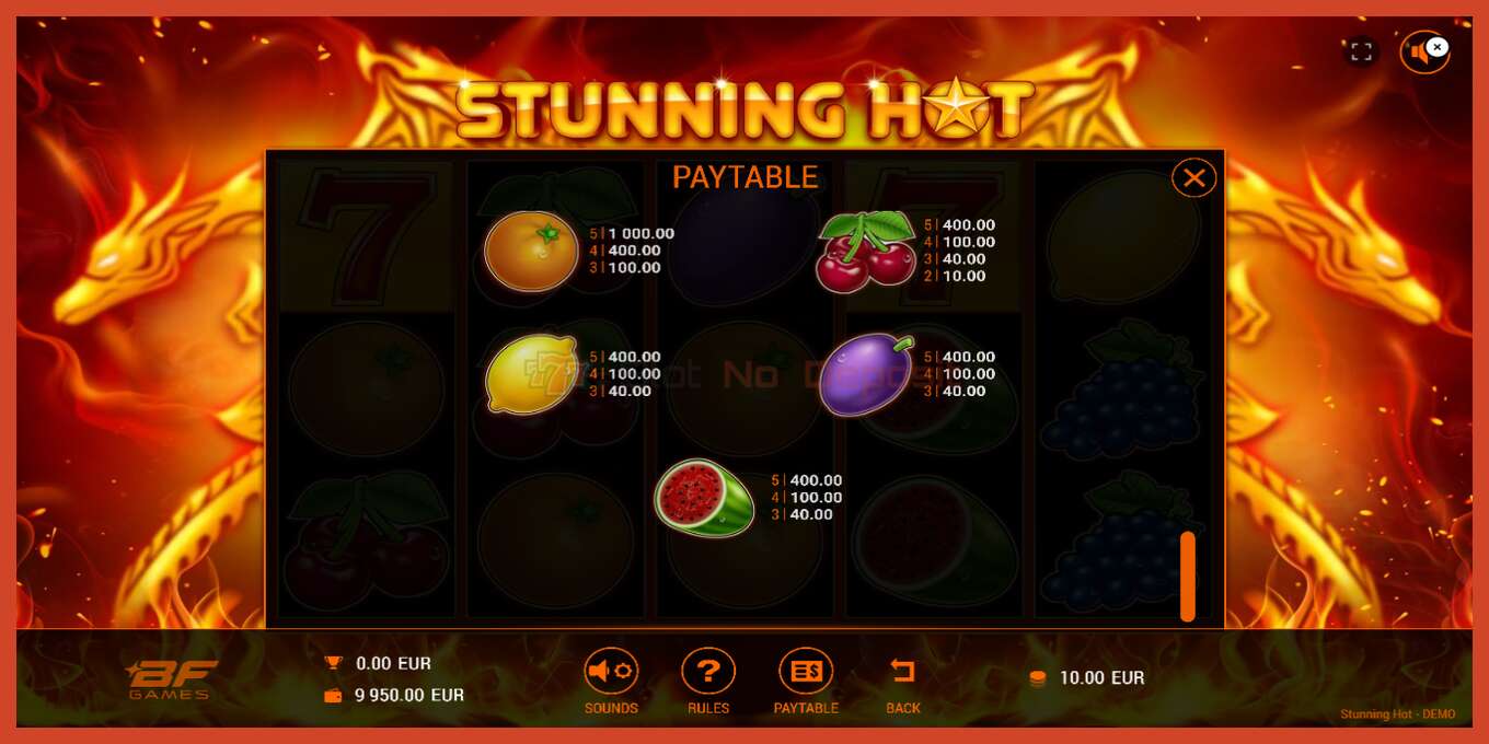 Slot screenshot: Stunning Hot no deposit, number - 7