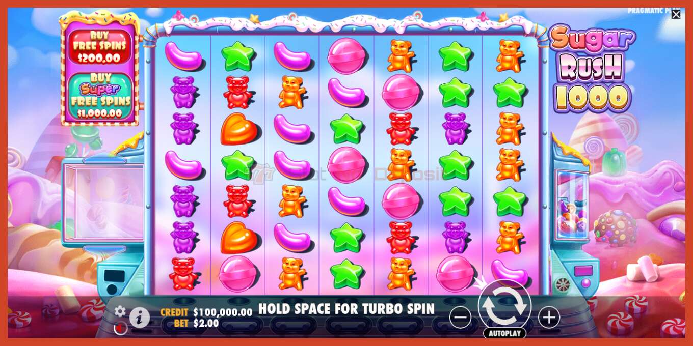 Slot screenshot: Sugar Rush 1000 no deposit, number - 2