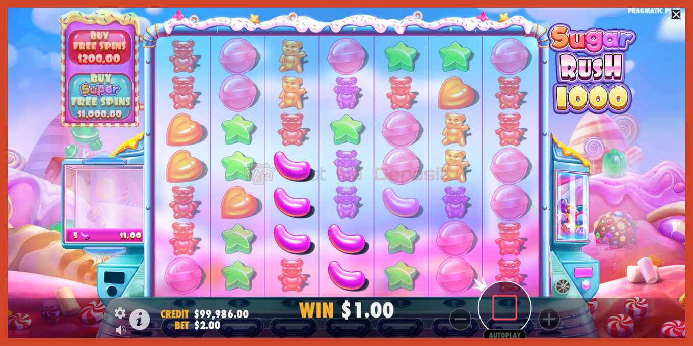 Slot screenshot: Sugar Rush 1000 no deposit, number - 3