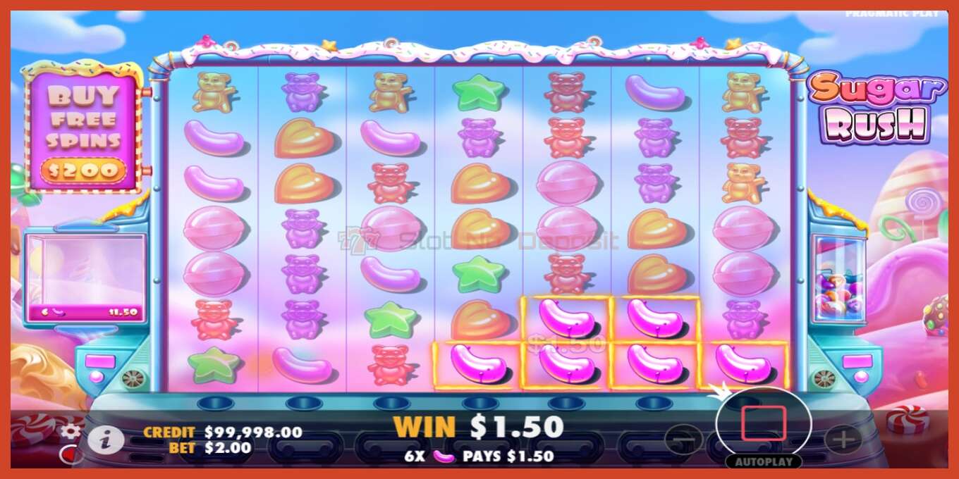 Slot screenshot: Sugar Rush no deposit, number - 3