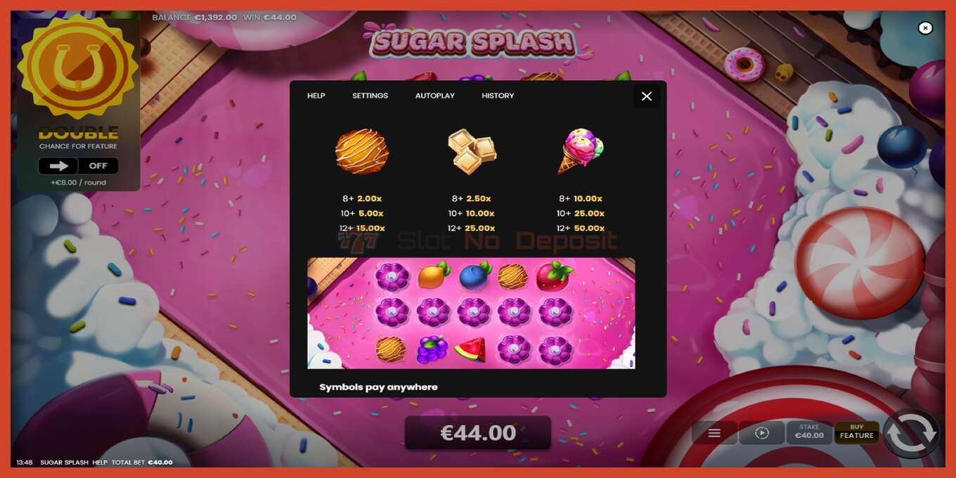 Slot screenshot: Sugar Splash bez depozita, broj - 6