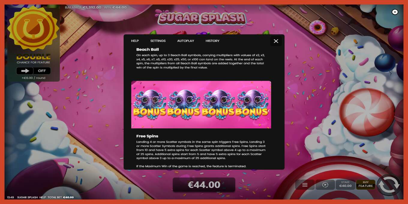 Slot screenshot: Sugar Splash bez depozita, broj - 7