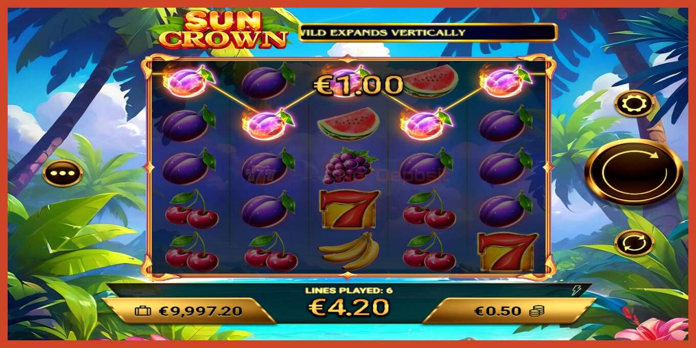 Slot skrinshoti: Sun Crown depozit yoq, raqam - 4