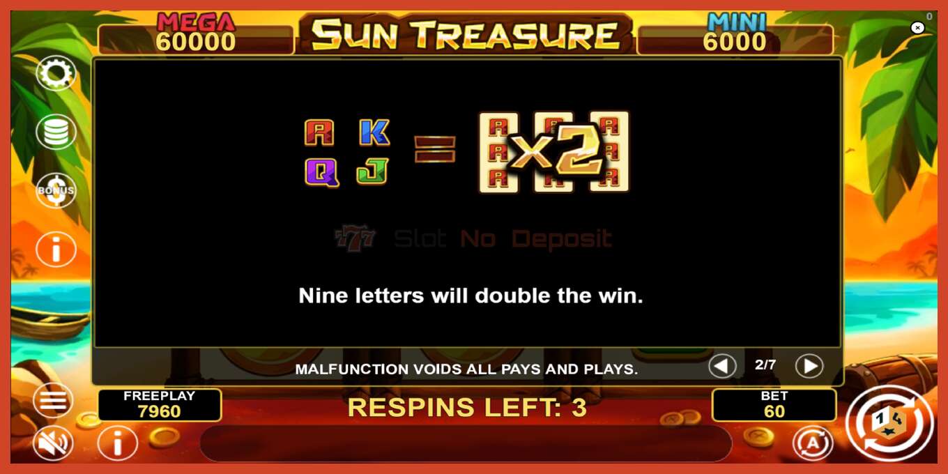 Tangkapan skrin slot: Sun Treasure Hold & Win tiada deposit, nombor - 6