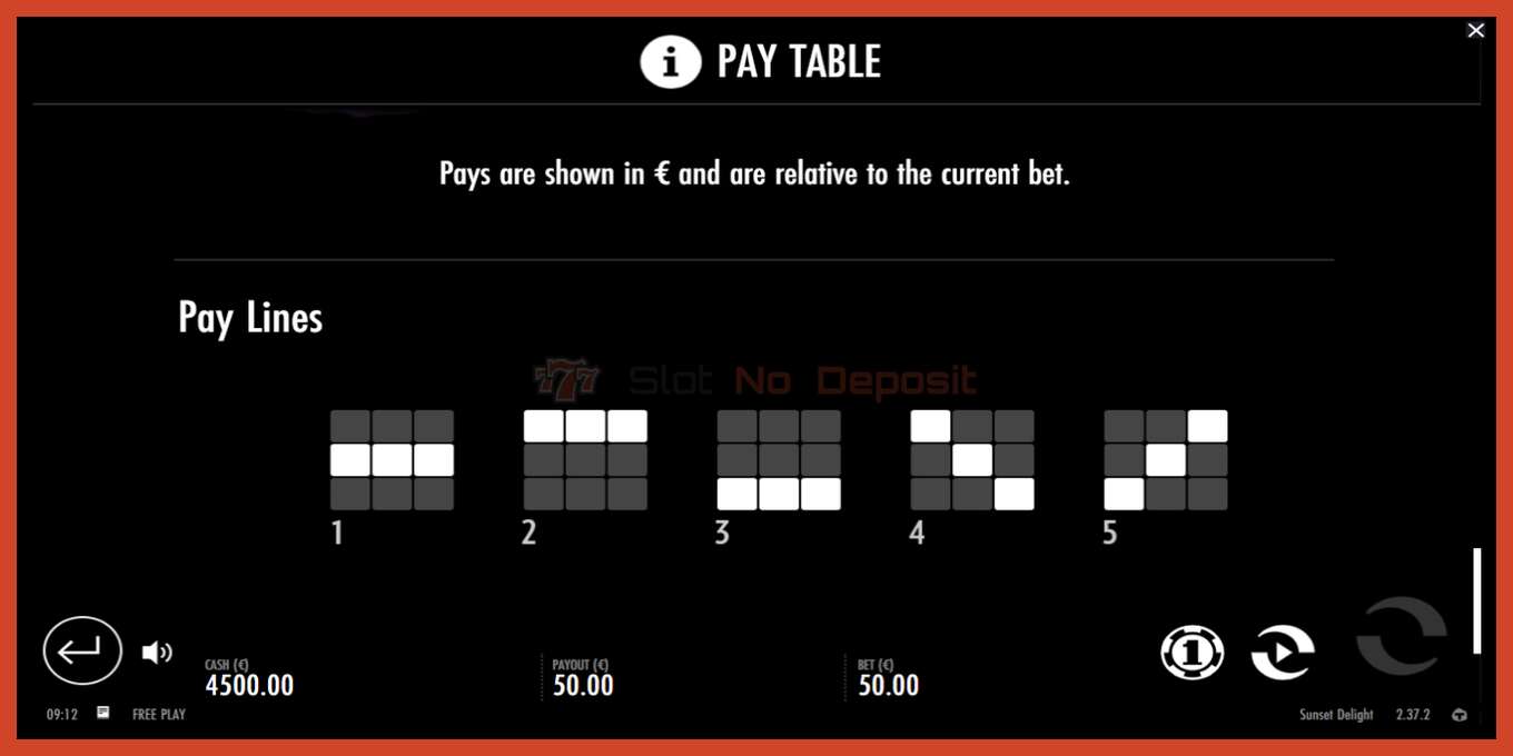 Slot screenshot: Sunset Delight no deposit, number - 7