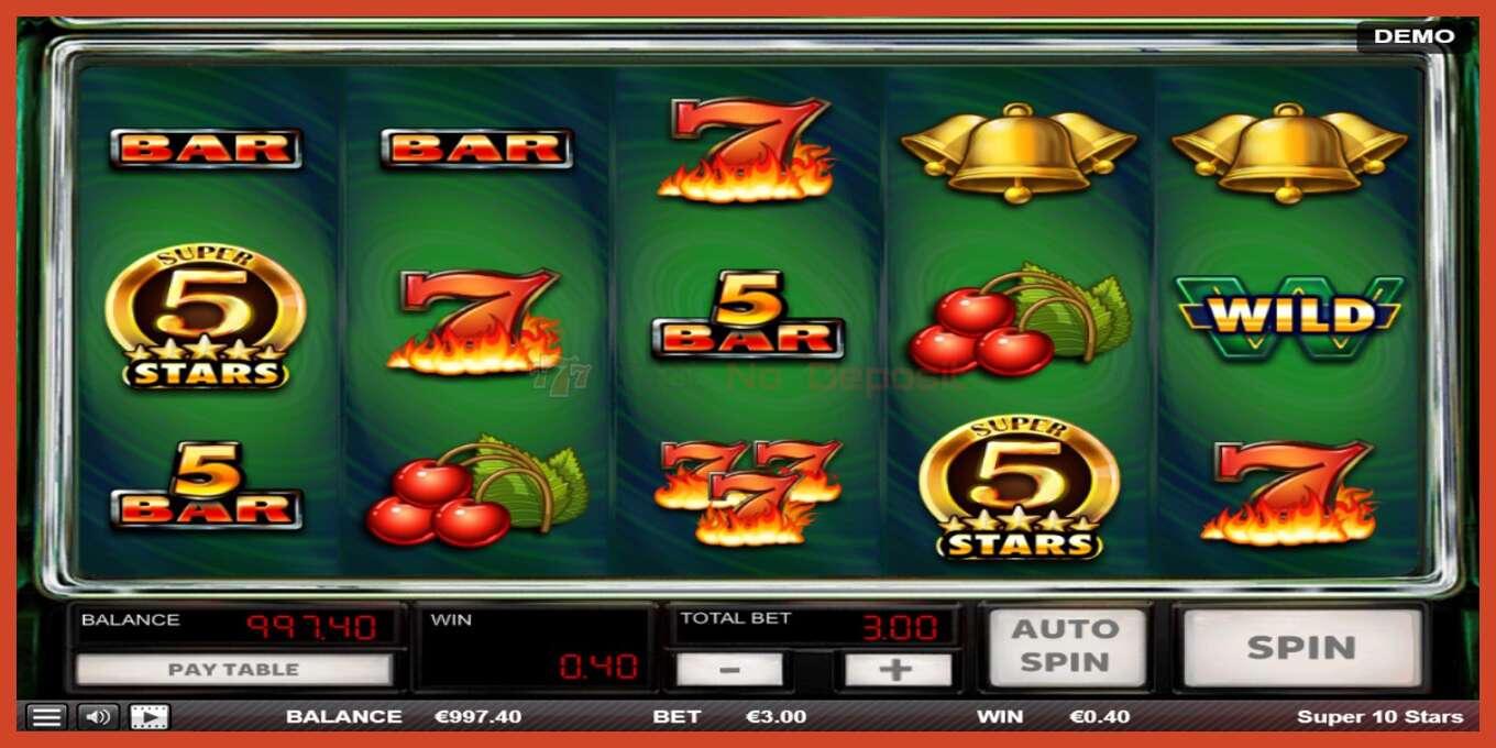 Slot screenshot: Super 10 Stars no deposit, number - 2