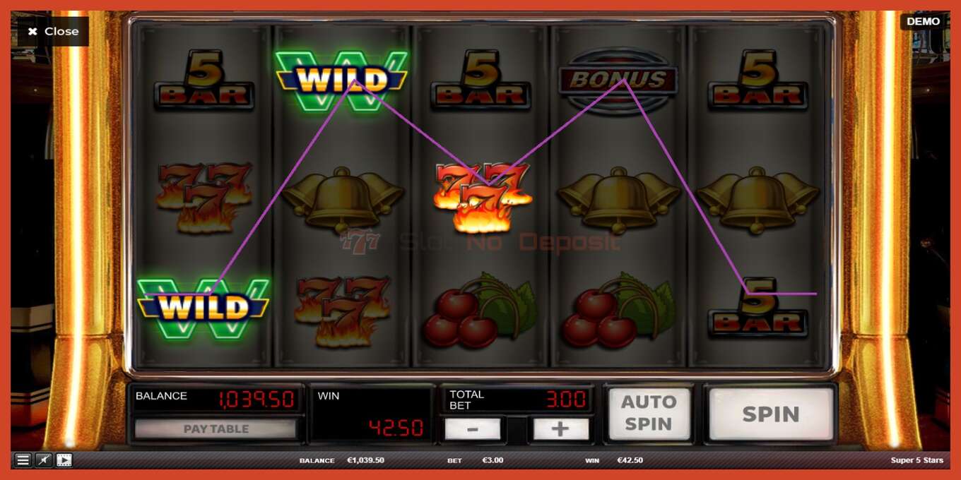 Slot screenshot: Super 5 Stars no deposit, number - 2