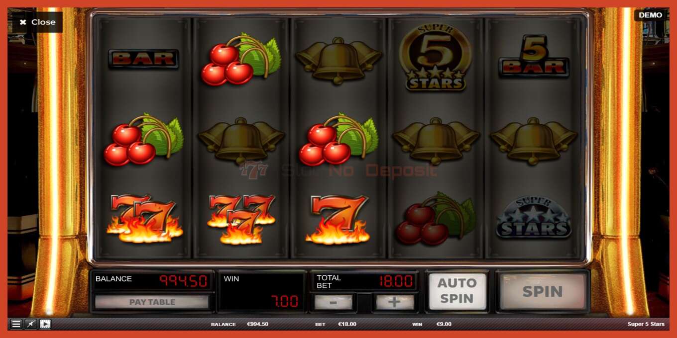 Slot screenshot: Super 5 Stars no deposit, number - 3