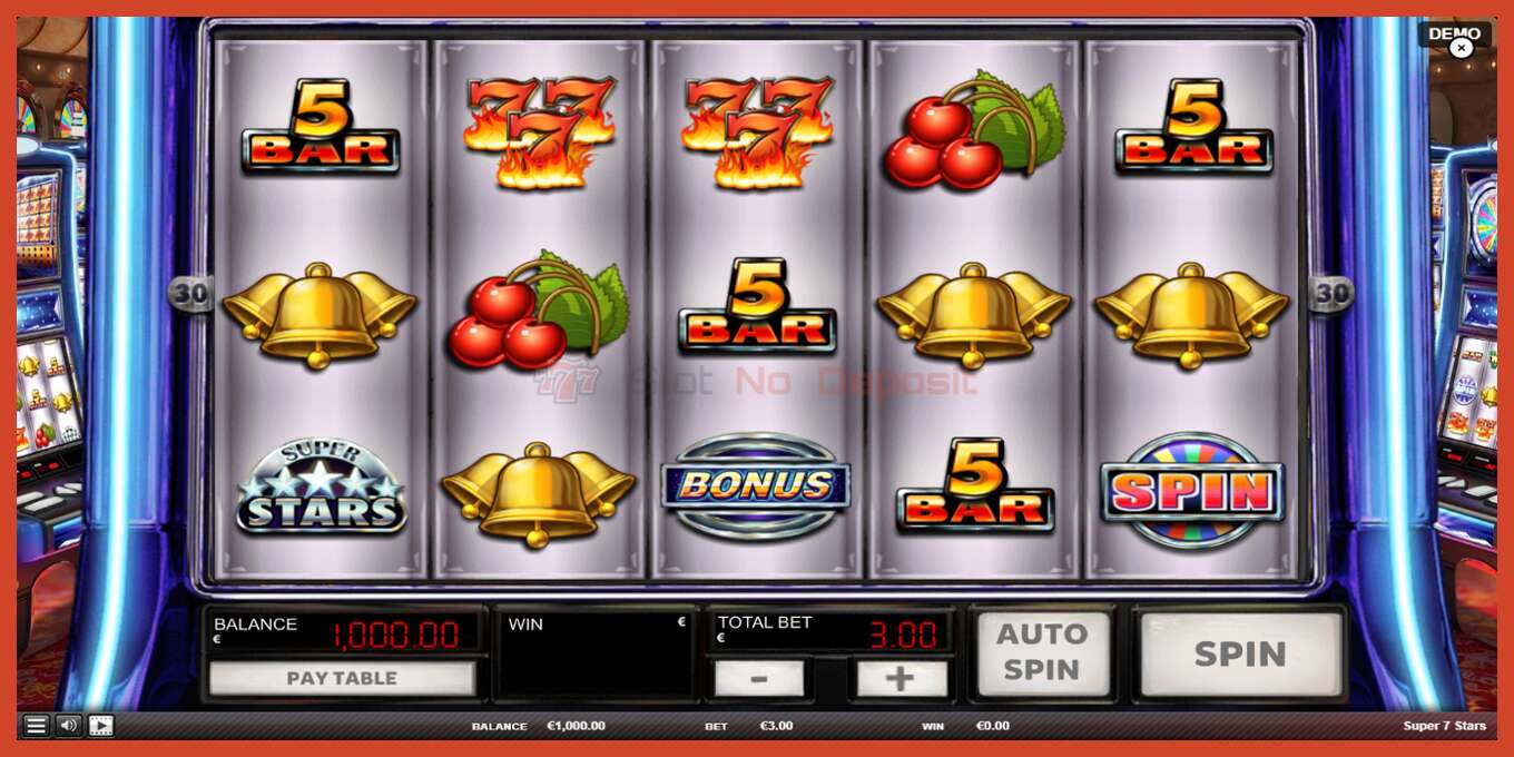 Slot screenshot: Super 7 Stars no deposit, number - 2